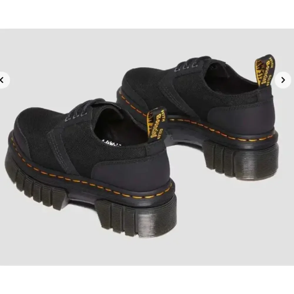 Dr Martens Shoes Womens 7 Audrick 3I Black Canvas Chunky Platform Grunge Punk